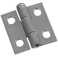 National Hardware N141-606 Narrow Hinge, 1 in W Frame Leaf, 0.045 in Thick Frame Leaf, Cold Rolled S