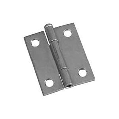National Hardware N141-838 Narrow Hinge, 2 in W Frame Leaf, 0.056 in Thick Frame Leaf, Steel, Zinc, 
