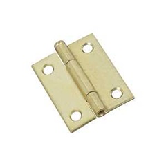 National Hardware N141-879 Narrow Hinge, 2 in W Frame Leaf, 0.056 in Thick Frame Leaf, Steel, Brass,
