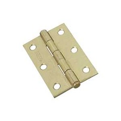National Hardware N142-067 Narrow Hinge, 3 in W Frame Leaf, 0.065 in Thick Frame Leaf, Steel, Brass,