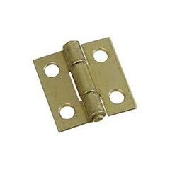 National Hardware N145-946 Narrow Hinge, 1 in W Frame Leaf, 0.045 in Thick Frame Leaf, Brass/Cold Ro