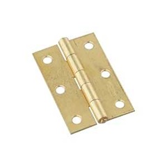 National Hardware N146-399 Utility Hinge, 3 in W Frame Leaf, 0.065 in Thick Frame Leaf, Brass/Cold R
