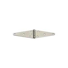National Hardware N128-074 Strap Hinge, 2.43 in W Frame Leaf, 5.72 in H Frame Leaf, 0.01 in Thick Le