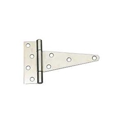 National Hardware N129-171 T-Hinge, 4-1/4 in W Frame Leaf, 1.565 in H Frame Leaf, Steel, Zinc, Tight