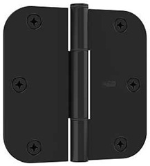 National Hardware Squeak Guard Series N830-447 Door Hinge, 5/8 in Corner Radius, Matte Black, 3/CD