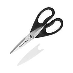 KitchenAid KE351OHOBA Kitchen Shears, 4-1/2 in L Blade, Stainless Steel Blade, Plastic Handle, Black