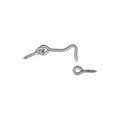 National Hardware V2000 Series N117-911 Hook and Eye, 2 in L Dimensions, Steel, Zinc, 2/PK