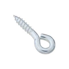 National Hardware N118-190 Screw Eye, #204, 0.216 in Dia Wire, 0.94 in L Thread, 1.94 in OAL, 95 lb 