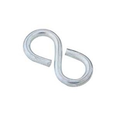 National Hardware N121-350 S-Hook, 20 lb Working Load, 1/8 in Dia Wire, Steel, Zinc
