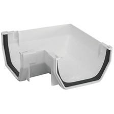 Raingo 5 In. Vinyl White Gutter Outside Corner