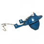 Blue Chemical Resistant Flapper With Chain, Installs Over Posts Of Plastic Flush Valve