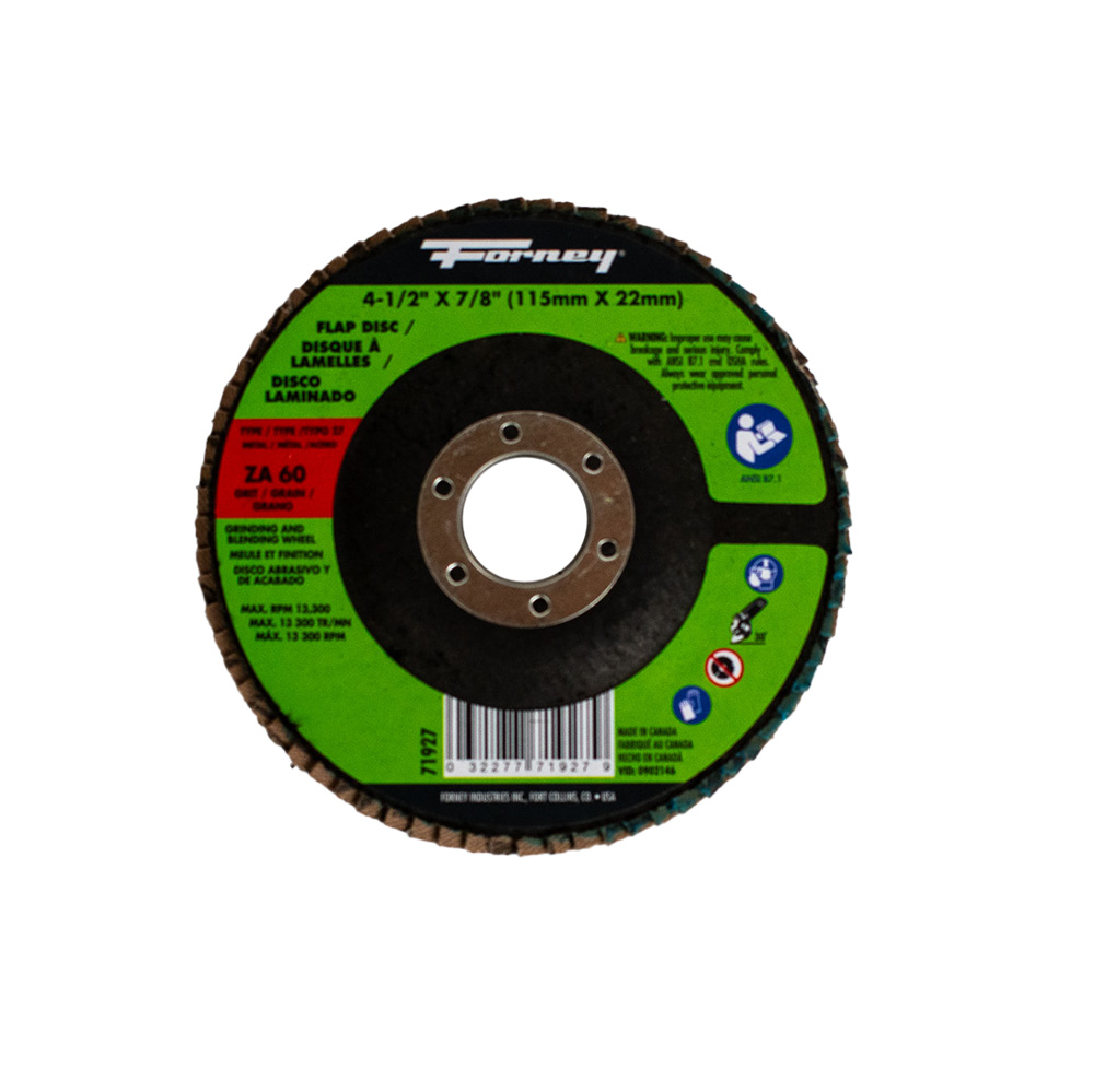 Flap Disc, Type 27 (Depressed Center), 4-1/2 in x 7/8 in, ZA60