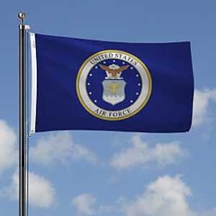 Valley Forge BTUSAF3 Military Air Force Flag, Nylon, Dark Blue Background, 5 ft L, 3 ft W