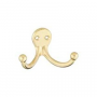 National Hardware V163 N199-224 Cloth Hook, 35 lb, 2-Hook, Zinc, Brass