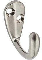 National Hardware V162 N325-506 Cloth Hook, 35 lb, 1-Hook, Zinc, Satin Nickel