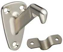 National Hardware N325-548 Handrail Bracket with Strap, 250 lb, Zinc, Satin Nickel, 1/PK