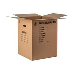 Duck 1139734 Kraft Box, 18 in L, 18 in W, 32 lb Capacity, Cardboard, Brown