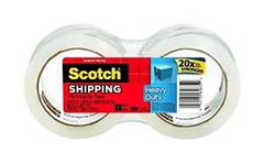 Scotch 3850-2 Series Packaging Tape, Hot Melt Adhesive, 54.6 yd L, Clear, 1.88 in W