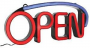 Hy-Ko LED-OP1 LED Sign, OPEN, Plastic, 23-5/8 in H x 14-3/4 in W Dimensions
