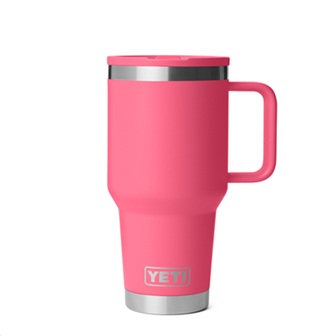 Yeti Rambler 30 oz Travel Straw Mug w/Color-Matched Straw Lid - Tropical Pink