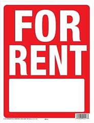 Hy-Ko SIY-213 Yard Sign with Frame, FOR RENT, White Legend, Red Background, Plastic, 18 in H x 14 in