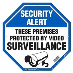 Hy-Ko OCT-100 Property Sign, Octagonal, SECURITY ALERT THESE PREMISES PROTECTED BY VIDEO SURVEILLANC
