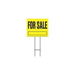 Hy-Ko YFS-10 Lawn Sign, For Sale, Black Legend, Yellow Background, Plastic, 19 in H x 24 in W Dimens