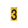 Hy-Ko RV-75 Series RV-75/3 Self-Adhesive Reflective Number, Character: 3, 5 in H Character, Black Ch