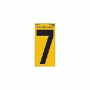 Hy-Ko RV-75/7 Reflective Sign, Character: 7, 5 in H Character, Black Character, Yellow Background, V
