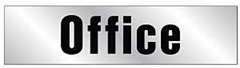 Hy-Ko 459 Graphic Sign, Office, Silver Background, Vinyl, 2 in H x 8 in W Dimensions