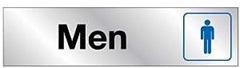 Hy-Ko 478 Sign, Men, Silver Background, Vinyl, 2 x 8 in Dimensions