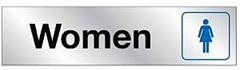 Hy-Ko 479 Sign, Women, Silver Background, Vinyl, 2 x 8 in Dimensions