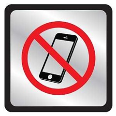 Hy-Ko 496 No Cell Phones Symbol Plaque, Plastic, 4 in H x 4 in W Dimensions