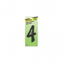 Hy-Ko BK-40 Series BK-40/4 House Number, Character: 4, 4 in H Character, Black Character, Zinc