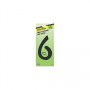 Hy-Ko BK-40 Series BK-40/6 House Number, Character: 6, 4 in H Character, Black Character, Zinc
