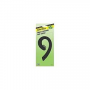 Hy-Ko BK-40 Series BK-40/9 House Number, Character: 9, 4 in H Character, Black Character, Zinc