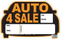 Hy-Ko 22121 Die-Cut Sign, AUTO 4 SALE, Orange Legend, Black Background, Polystyrene, 8-1/2 in H x 13