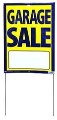 Hy-Ko 24250 Street Sign, GARAGE SALE, Blue Legend, Yellow Background, Plastic, 13 in H x 29 in W Dim