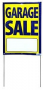 Hy-Ko 24250 Street Sign, GARAGE SALE, Blue Legend, Yellow Background, Plastic, 13 in H x 29 in W Dim