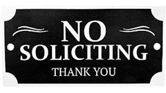 Hy-Ko PLQ-001 Plaque, NO SOLICITING, Black/White Legend, Polystyrene, 8.25 H x 3.875 in W x 0.07 in 