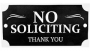 Hy-Ko PLQ-001 Plaque, NO SOLICITING, Black/White Legend, Polystyrene, 8.25 H x 3.875 in W x 0.07 in 