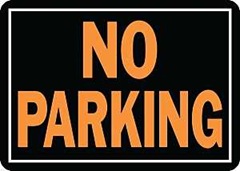 Hy-Ko Hy-Glo Series 805 Identification Sign, Rectangular, NO PARKING, Fluorescent Orange Legend, Bla
