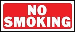 Hy-Ko 23003 Fence Sign, Rectangular, NO SMOKING, White Legend, Red Background, Plastic, 6 in H x 14 