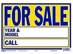 Hy-Ko 22406 Neon Sign, FOR SALE, YEAR & MODEL, CALL, Blue Legend, Yellow Background, Plastic