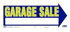 Hy-Ko 22451 Directional Sign, GARAGE SALE (Arrow), Yellow Legend, Blue Background, Plastic, 9 in H x