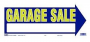 Hy-Ko 22451 Directional Sign, GARAGE SALE (Arrow), Yellow Legend, Blue Background, Plastic, 9 in H x