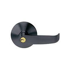 Tell Manufacturing EX100477 Entry Lever, Matte Black, Lever Handle, Steel, Commercial, Left, Right H