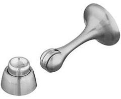 National Hardware N328-195 Door Stop, 1-3/4 in Dia Base, 3 in Projection, Steel/Zinc, Satin Nickel