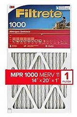Filtrete Allergen Defense 1000 Air Filter, MRP 1000, MERV 11, 14 in x 20 in x 1 in