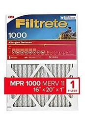 Filtrete Allergen Defense 1000 Air Filter, 16 in x 20 in x 1 in